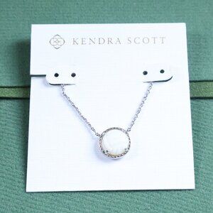 Kendra Scott Volleyball Necklace White Mother-of-Pearl Silver